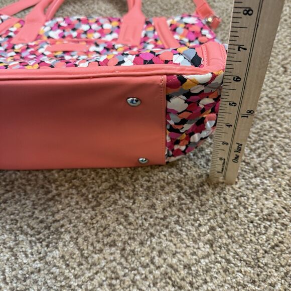Vera Bradley Womens Large Duffel Purse Bag Trapeze Tote Pink Pixie Confetti EUC - Picture 6 of 10